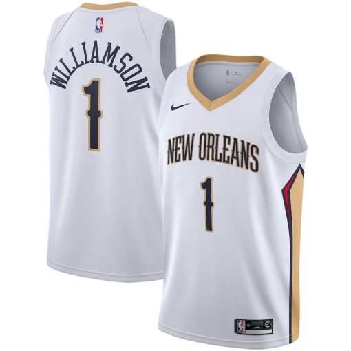 Nike New Orleans Pelicans #1 Zion Williamson Unisex Swingman Jersey - Association Edition - White - Image 3