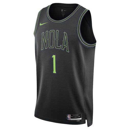 Nike New Orleans Pelicans #1 Zion Williamson Unisex Swingman Jersey - City Edition - Black