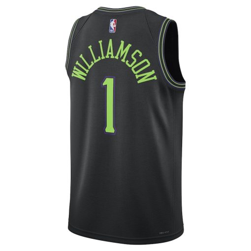 Nike New Orleans Pelicans #1 Zion Williamson Unisex Swingman Jersey - City Edition - Black - Image 2